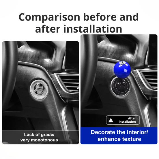 Push Start Button One-Button Start Shift Knob for Cars Universal Metal Engine Button Cover for Most Vehicles Cars Interior Decoration
