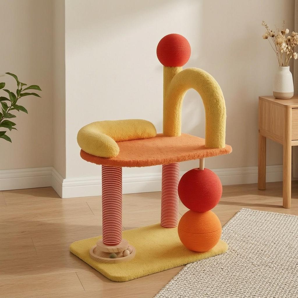 Compact Cat Climbing Frame Space-Saving Activity Tree Freestanding Pet