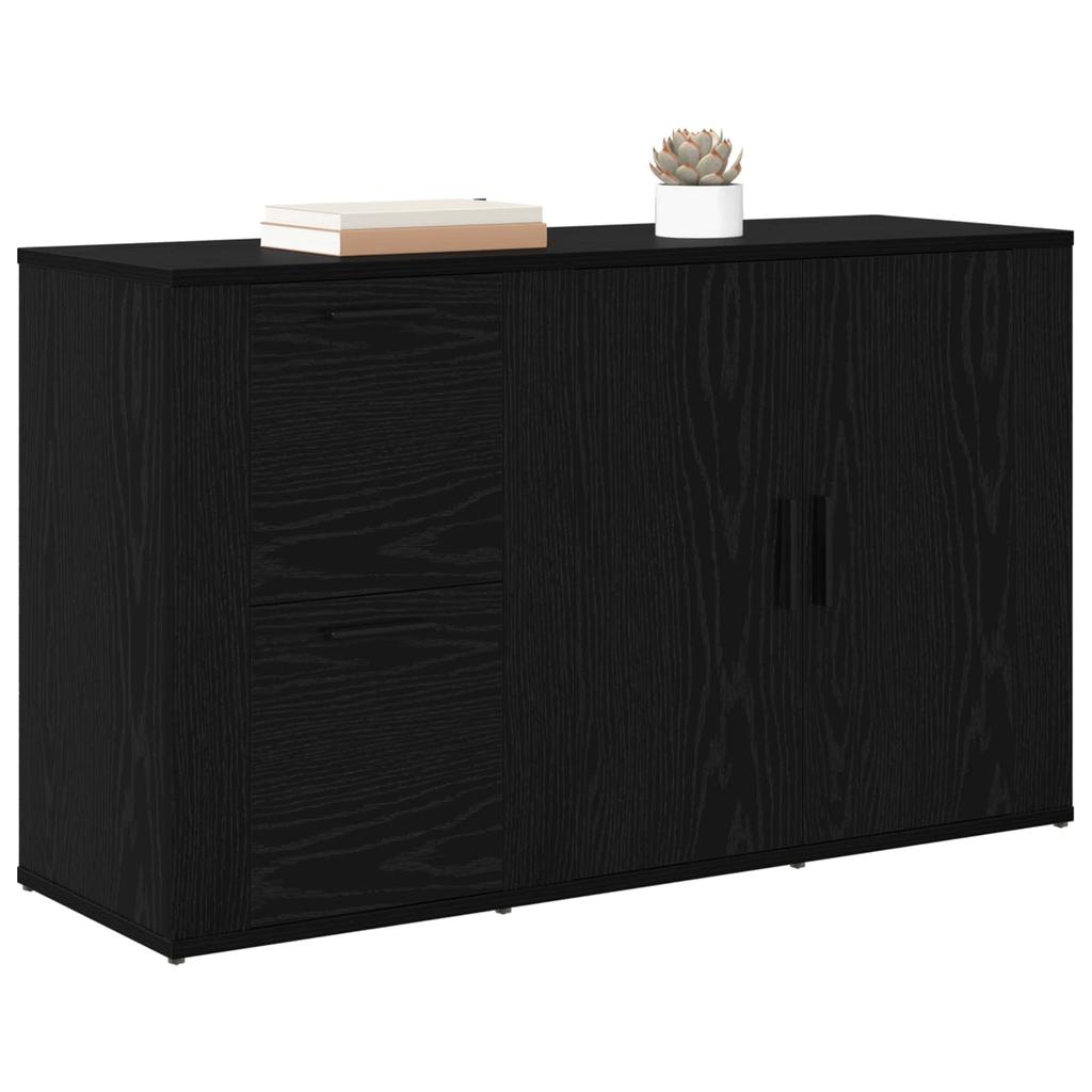 Sideboard in Black Oak Look 100 x 33 x 59.5 cm Engineered Wood