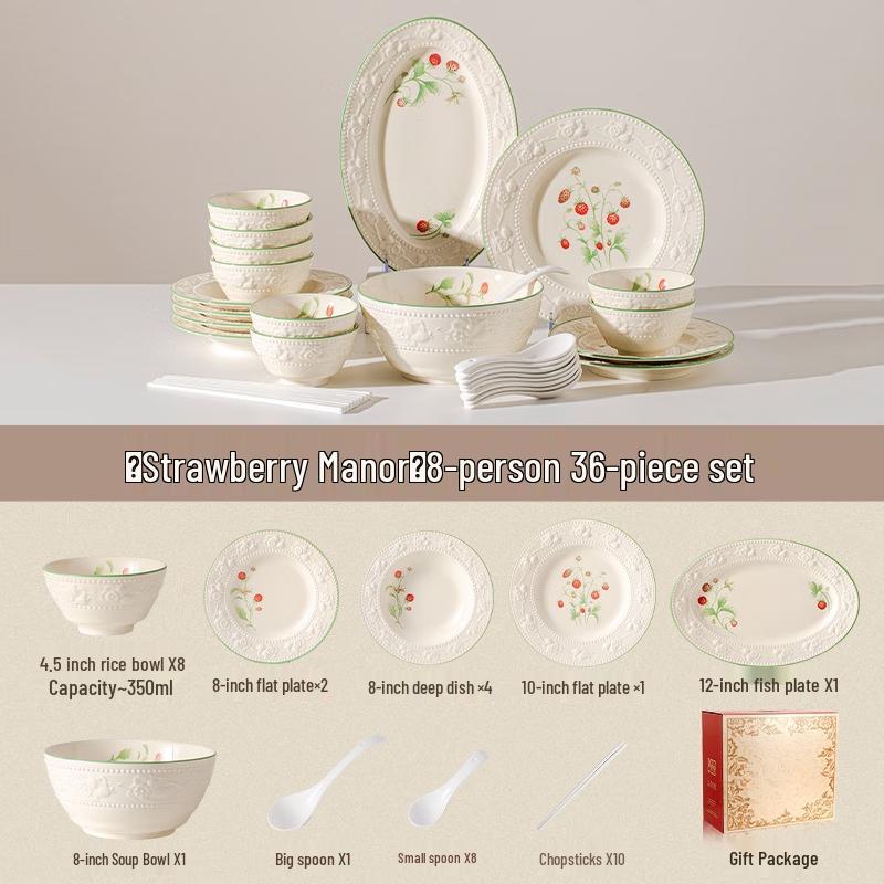 Mod Lanka Strawberry Manor Dinnerware Set