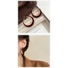 Vintage Flocked Round Hoop Earrings Simple Versatile Fashion Jewelry For Women