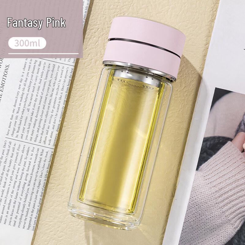 Double-Wall Glass Tea Infuser Mug