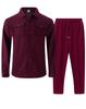 Men's Double-Pocket Waffle Two-Piece Set: Long-Sleeved Shirt and Pants for Autumn