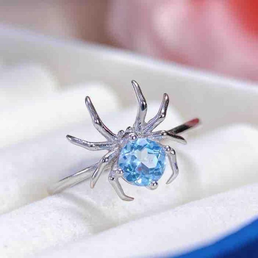 Natural Blue Topaz S925 Silver Ring - Simple Design Jewelry