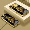 Crown Golden Lion Print Metallic Tempered Glass Phone Case For iPhone 18 17 16 15 14 13 12 11 Pro Max 14 Plus 17 Air 16E Cover