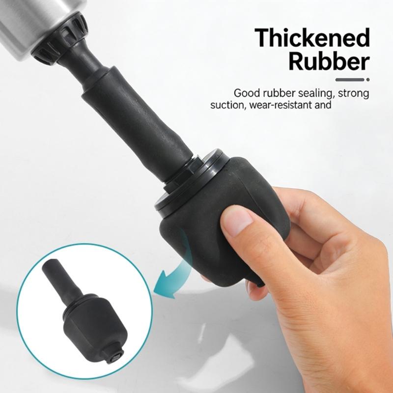 Toilet Plunger Air Pressure Drain Opener Adjustable Gauge 3/5 Attachments For Clogged Toilet Sink Shower