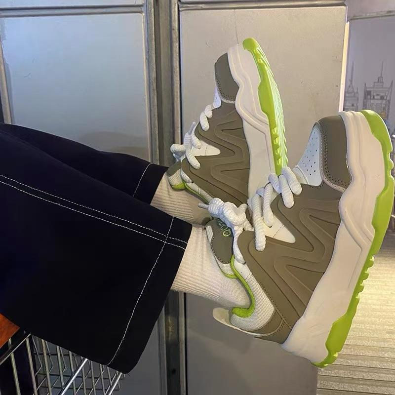 New ins style couple casual single shoes chic retro platform niche lightweight non-slip sneakers