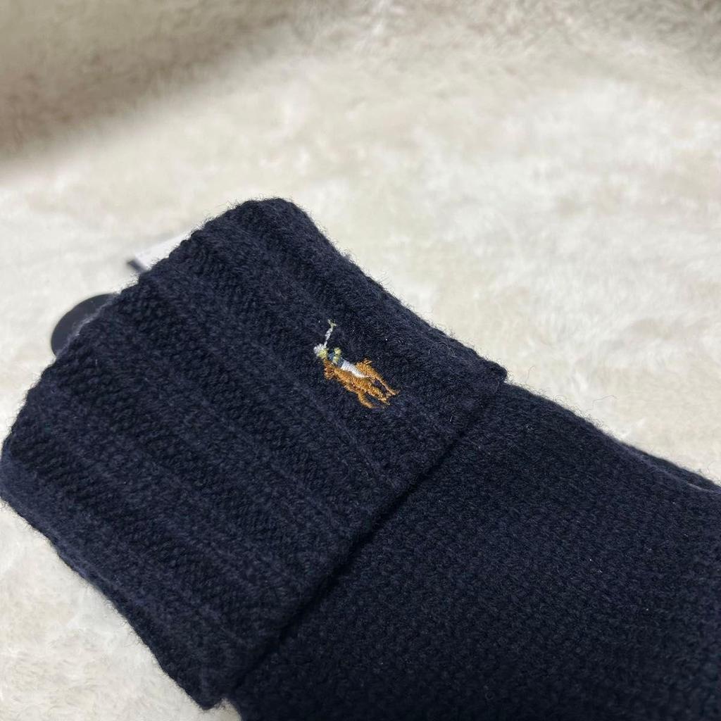 Used POLO RALPH LAUREN Polo Ralph Lauren Gloves Navy 100% Wool Smartphone Compatible Unused with Tag