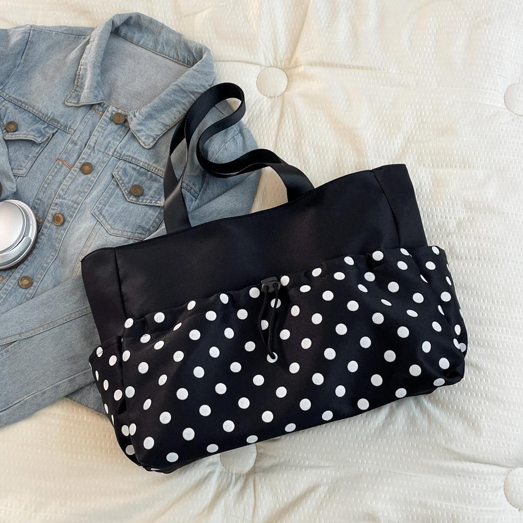 Women Polka Dot Tote Bag Spring Large Capacity Casual Underarm Casual and Simple Shoulder Bag High Appearance Commuting Bag