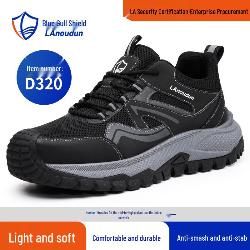 Blue Gull Men's Safety Shoes - Low-Top, Anti-Smash, Anti-Puncture, Wear-Resistant, Comfortable for All Seasons.