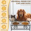 Elevated Pet Feeder Bowl with Stand Stainless Steel Double Bowl Anti Tip Pet Dish Holder for Cat Dog Improve Feeding Posture