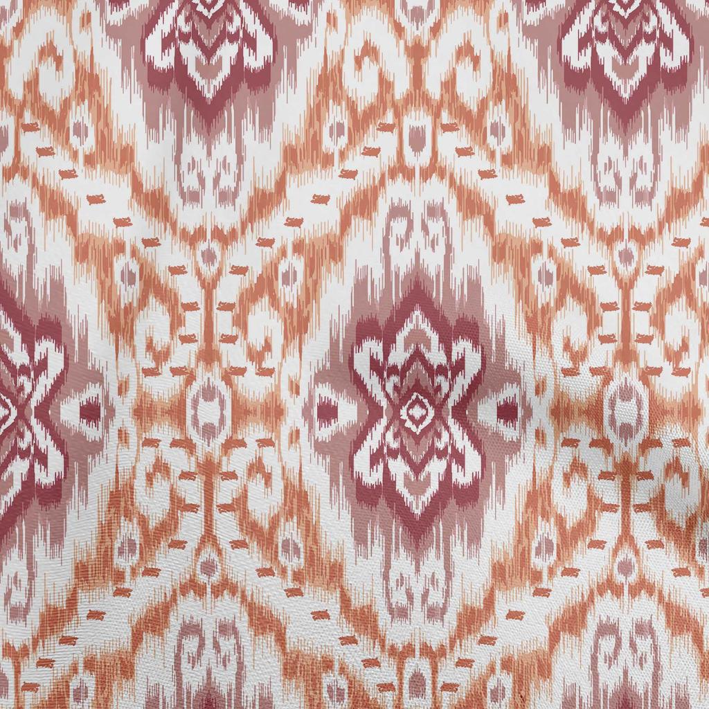 oneOone Cotton Flex Dark Rose Brown Fabric Asian Ikat Craft Projects Decor Fabric Printed By The Yard 40 Inch
