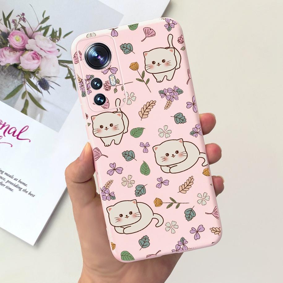 For Xiaomi 12 Case Mi 12X Cover Luxury Flower Cartoon Slim Soft Silicone TPU Back Cover For Xiaomi 12 Pro Funda Mi 12 Ultra Capa