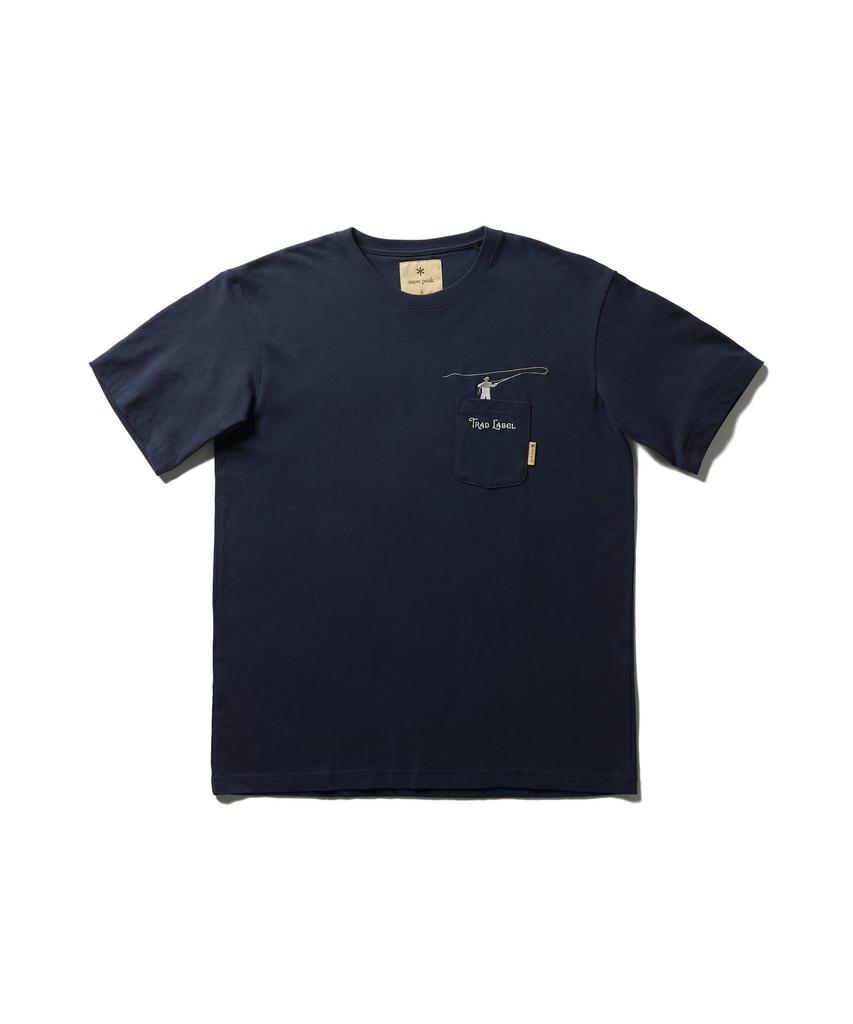 Trad Label Cast Light Short Size INDIGO [Snow Peak] T-Shirt SPTL-TS-26SU903 T-shirt, Sleeve, Men's/Women's, M,