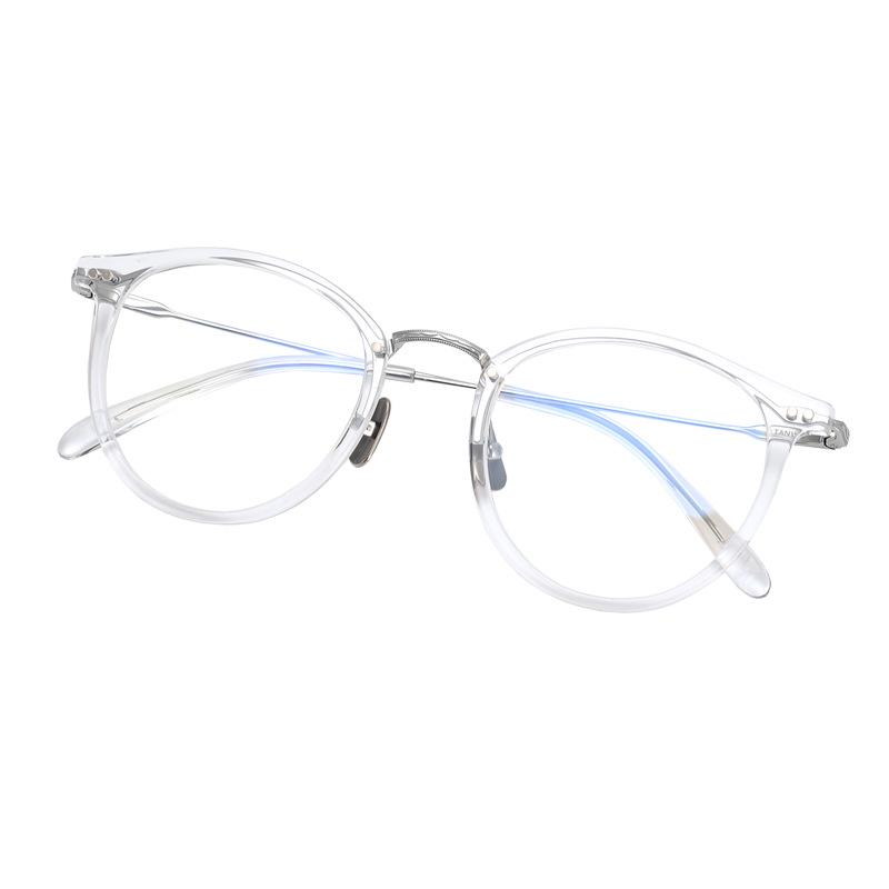 Unisex Korean Style Round Pure Titanium Myopia Glasses Frame – Transparent Optical Frame