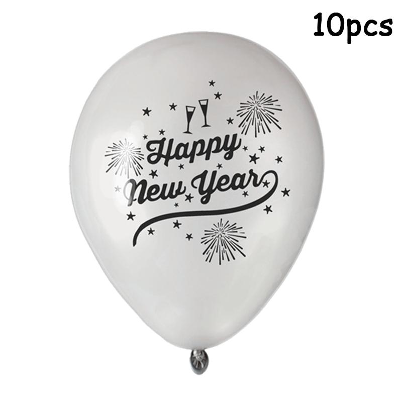 10pcs 2025 Latex Balloons 12Inch Happy New Year Baloon Christmas Gold Black Gray Ballons Xmas Home Decoration Party Supply