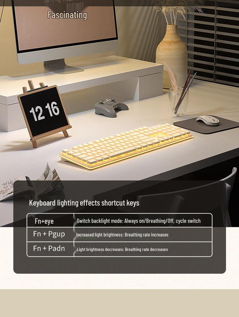 Wolfwalker Silent Wireless Keyboard & Mouse Set - Wired for Comfortable Typing & Gaming, Ideal for Office Use.