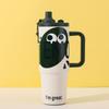 Cartoon 316 Stainless Steel Thermos Cup Large Capacity Bingba Cup Outdoor Portable Double Drink Handle Student Straw Water Cup