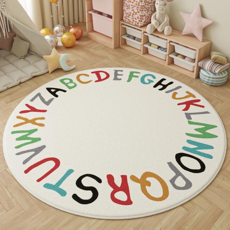Fluffy Soft Lounge Floor Mat Animal Patterns Rugs for Bedroom Thick Plush Living Room Decoration Round Carpet Washable Study Rug
