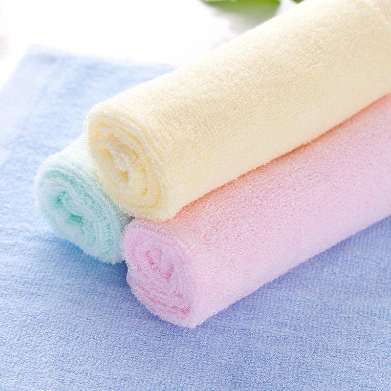 Bamboo Fiber Plain Color Broken 25 * 25 Square Towel Kindergarten Water Absorption Advertising Gift Small Square Towel