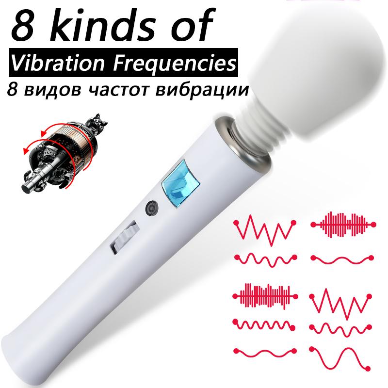 Silicone LCD Big Vibrator AV Magic Wand for Women Clitoris Stimulator Sex Toy for Couples Female Vagina Vibrating Masturbator
