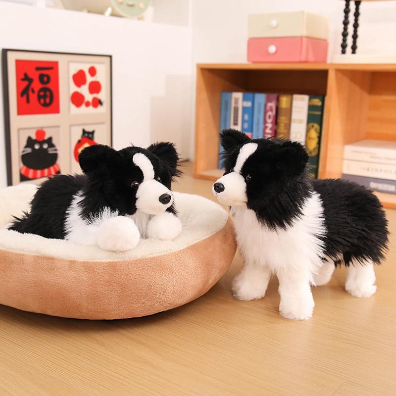Large Plush Border Collie Dog Toy With Pp Cotton Filling For Kids Gift And Comfort