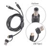 Double Output 5.5x2.5mm Charging Cable With USB A And Type C Connectors Input Support 5V 3A 1M Length Black