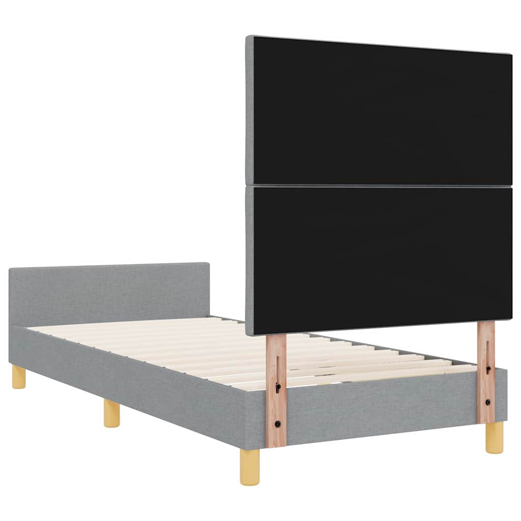 Bed Frame with Headboard Light Grey 100 x 200 cm Fabric