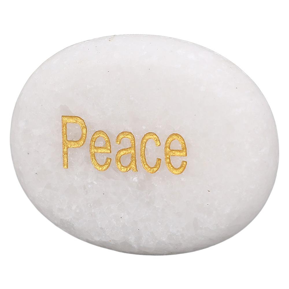 1pcs Inspirational Words Worry Stone Oval Shape Crystal Stone Decorative Pocket Rock Meditation