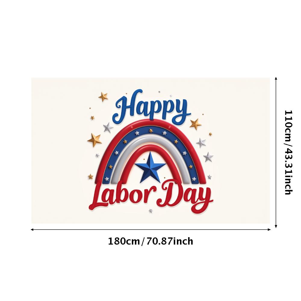 Labor Day Banner Red Blue Design Banner Decoration Star Decoration Outdoor Banner for Photo Backdrop Patriotic Event