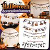 Halloween Hanging Garland Decoration with Witch Hat Zombie Pumpkin Skull and Bat Themed Hanging Ornaments for Party and Home Decor