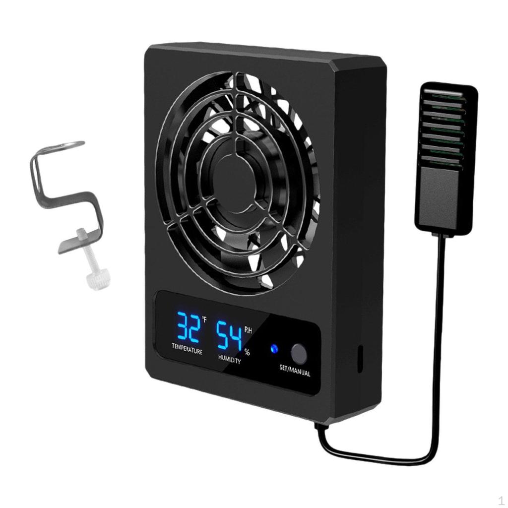 Reptile Ventilation Hygrometer with Humidity Control & High Noiseless Fan for Snake Bearded Dragon