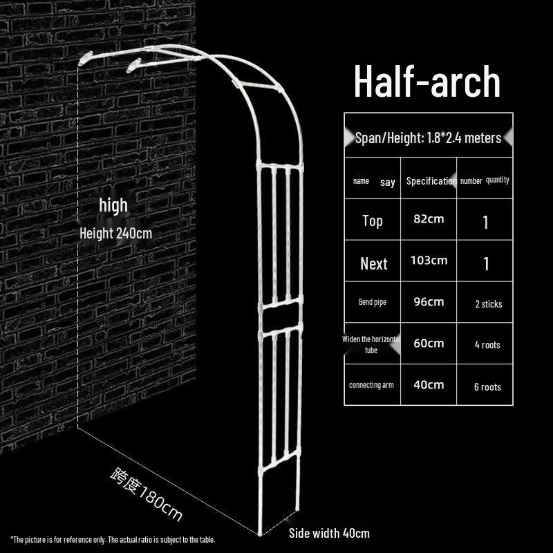 Half Arch Rose Trellis: Curved Iron Flower Stand for Garden or Balcony