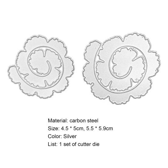 2ks/sada Forma na šablony Potřeby pro vlastní výrobu Scrabooking z uhlíkové oceli Spirálové dekorace Květina Kovová vyřezávací matrice pro domácnost
