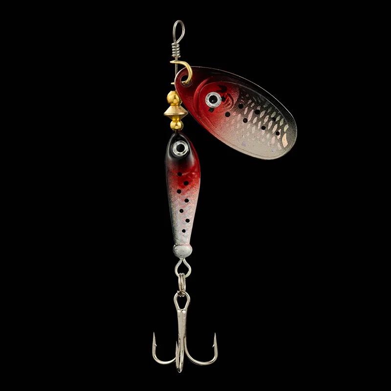 9g Rotating Fishing Bait Spoon Lure with Triple Hook Metal Artificial Fish Wobbler Feeder for Carp