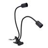 Table Lamp Holder E27/E26 Black Double Headed 360 Degree Adjustable Durable Material Clip Lamp