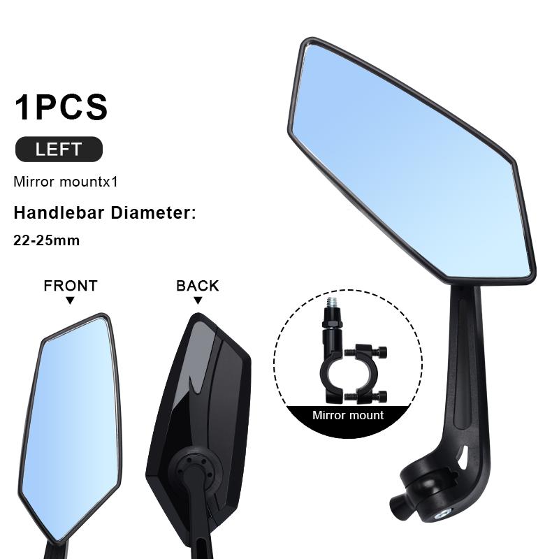Bicycle Rear View Mirror Wide Range Reflector Two-Color Wide Angle Adjustable Bike Handlebar Rearview Mirrors MTB Accessories