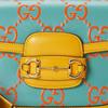 Gucci 1955 Series Vintage Gold Buckle Logo Saddle Bag Leather Crossbody Shoulder Bag Mini Unisex bags Light-Blue Orange 658574-UGMCG-4283