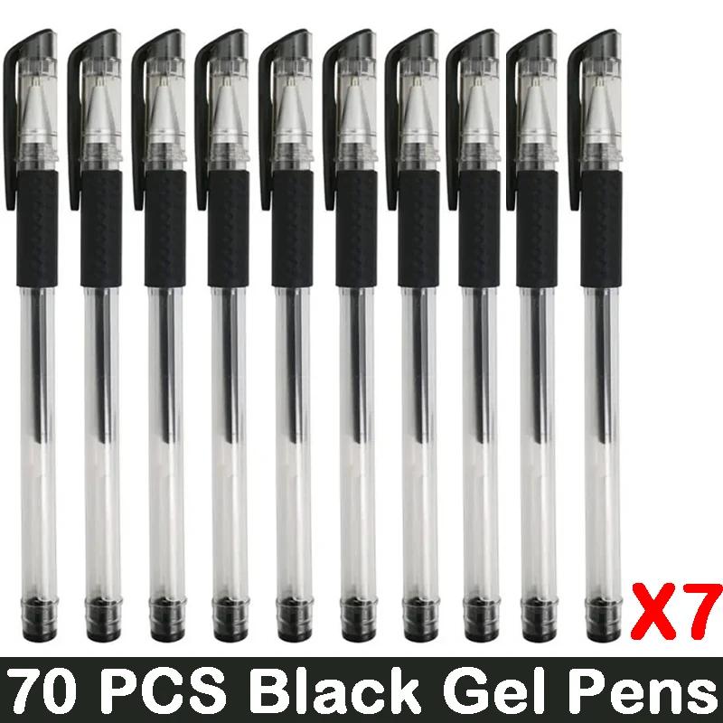 10/100 PCS Roise Retractable Gel Pens Set Black/Red/Blue Ink Ballpoint for Writing Refills Office School Supplies Stationery