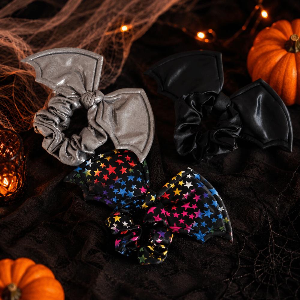 Star Bat Scrunchie Gothic Spider Web Hair Tie Fashion Halloween Hair Bow Hair Accessories