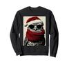 Christmas Owl with Sunglasses and Santa Hat, Funny Animal Winter Sweatshirt