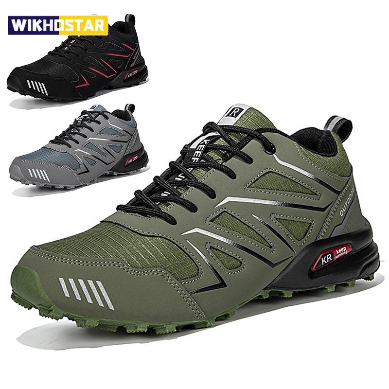 New Men Hiking Shoes Outdoor Waterproof Sports Shoes Comfortable Leather Hiking Training Boots Large Size Tactical Shoe Men