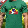Brazil Country Flag Soccer Fan T Shirt Unisex Retro Vintage Football Supporter Trendy Casual Streetwear Daily Lifestyle Top