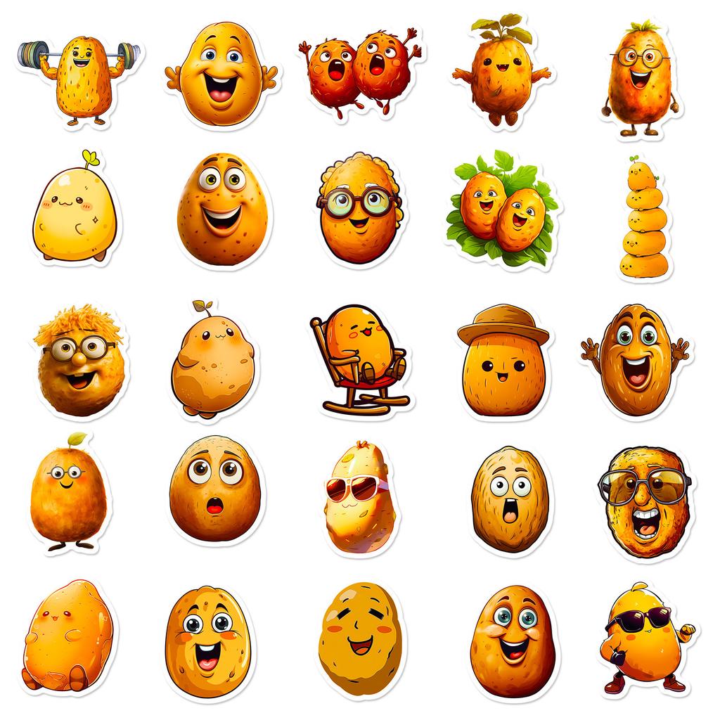 50 Patate Divertenti Testa Grande Personalità Indipendente Decorazione Fai da Te Adesivi Divertenti Adesivi Impermeabili