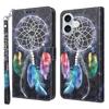 For iPhone 16 Case Stand Pattern Printing Leather Phone Cover
