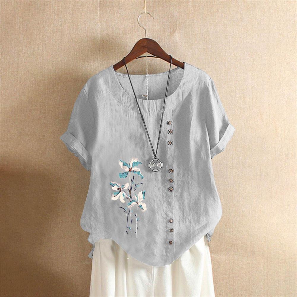 Sommer Damen Grafikdruck Damen Casual Locker Rundhals Kurzarm T-Shirt