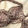 Bikini Three-piece Leopard Print Beach Wrap Skirt Sunblock Sexy Backless Swimsuit Bra