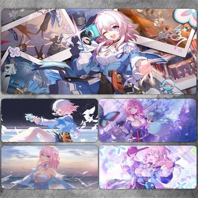Game Anime Honkai Star Rail March 7th Mousepad Large Keyboard Desk Mat Gaming Mouse Pad LockEdge Non-slip Mat