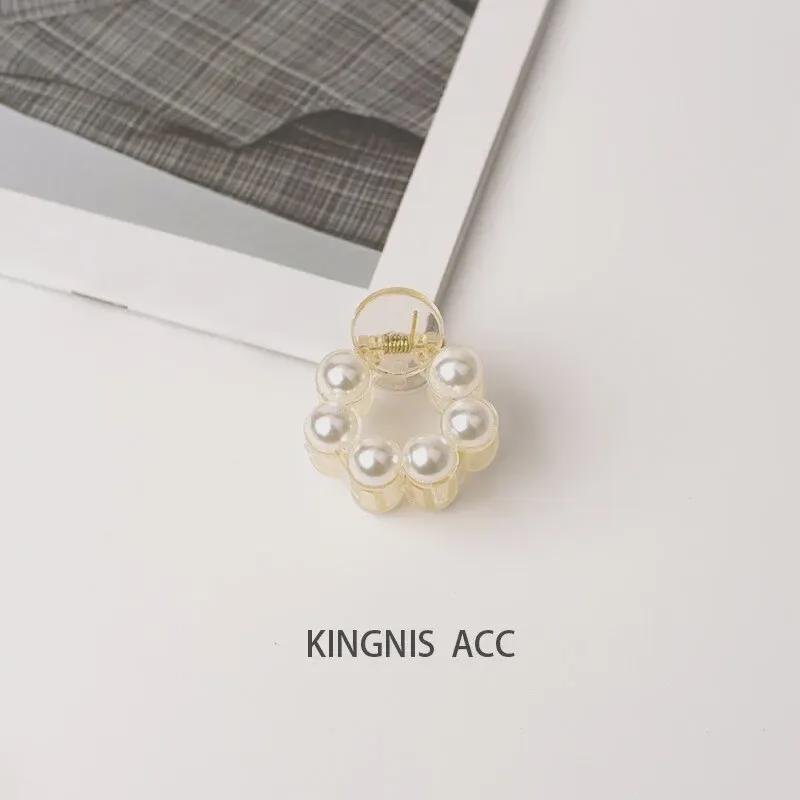 Korean Style Pearl Clip Set: Chic Large & Small Hairpins for Back of Head