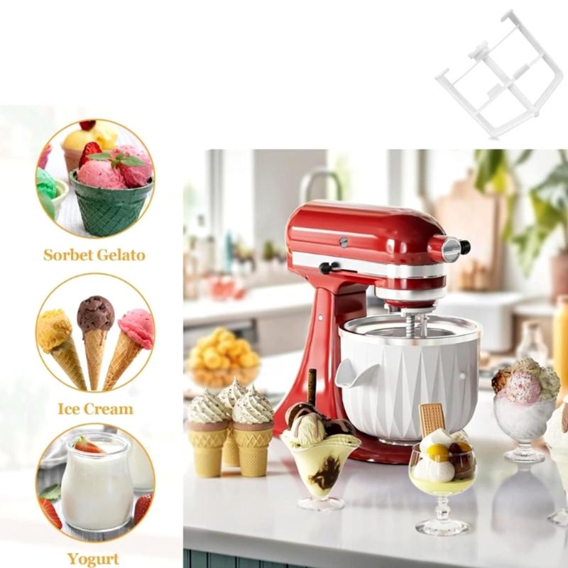 Ice Cream Maker Attachments Ice Cream Mixing Stand Plastic Texture Mixing Holder Suitable for 4.5QT 5QT 6QT Models
